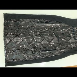 Black Sequinned Sheath Dress